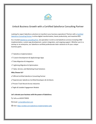 Unlock Business Growth with a Certified Salesforce Consulting Partner