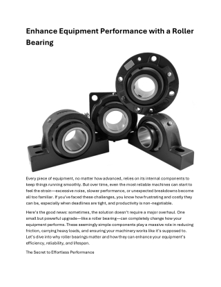 enhance equipment performance with a roller