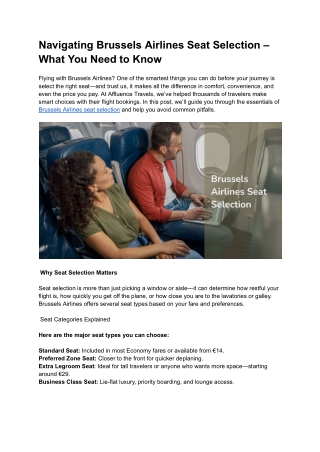 Brussels Airlines Seat Selection