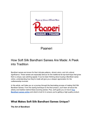Buy Bandhani Saree Online: Discover How They're Made!