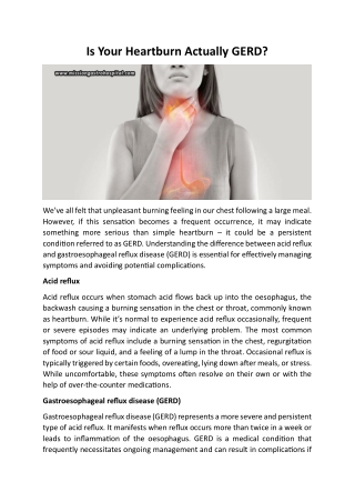 Is Your Heartburn Actually GERD