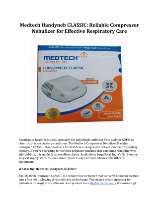 medtech handyneb classic reliable compressor