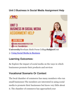 unit 3 business in social media assignment help