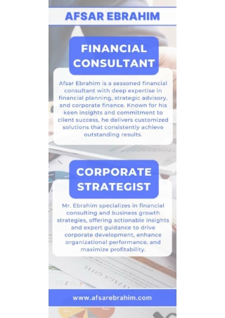 Afsar Ebrahim – Executive Director, Kick Advisory  Financial Consultant