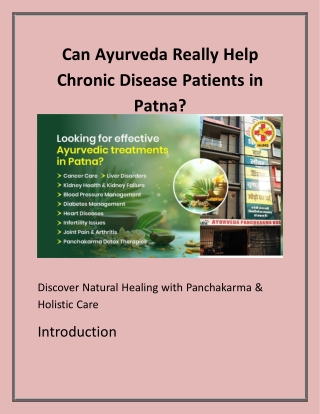Top Ayurvedic Solutions for Chronic Conditions in Patna