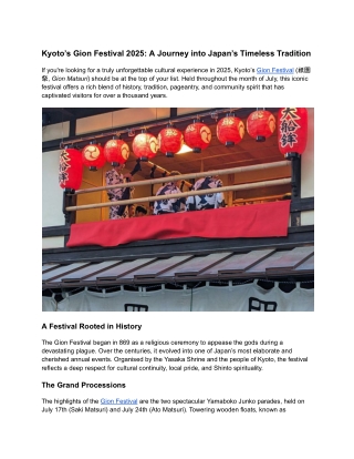 Kyoto’s Gion Festival 2025_ A Journey into Japan’s Timeless Tradition