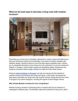 What are the best ways to decorate a living room with modular furniture