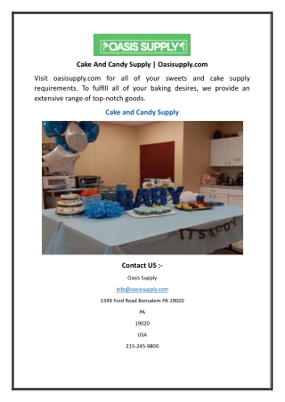 Cake And Candy Supply  Oasisupply.com