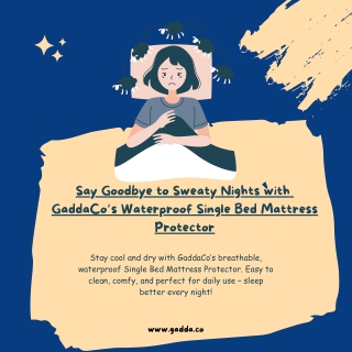 Say Goodbye to Sweaty Nights with  GaddaCo’s Waterproof Single Bed Mattress Protector