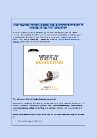 Top Digital Media Marketing Agency | First Rite IT Services