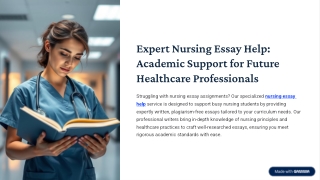 Reliable Nursing Essay Help – Expert Guidance for Academic Success