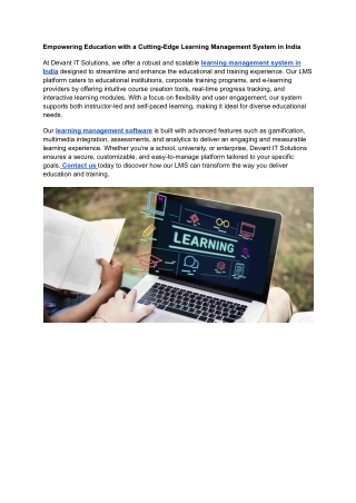empowering education with a cutting edge learning