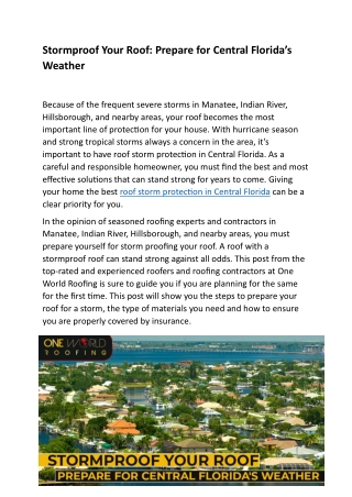 roof storm protection in Central Florida