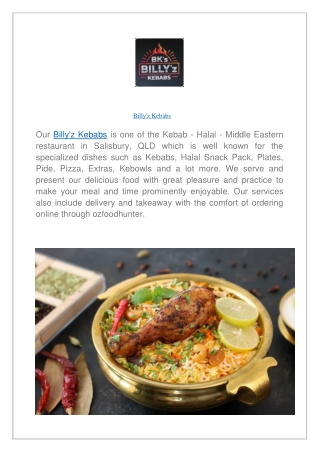 Billy'z Kebabs Salisbury Menu | Takeaway |Delivery |Dine-in