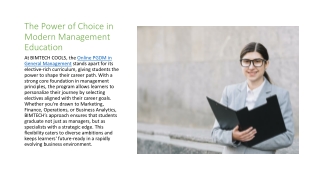 the power of choice in modern management education