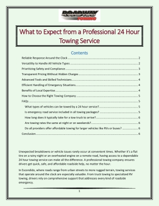 What to Expect from a Professional 24 Hour Towing Service
