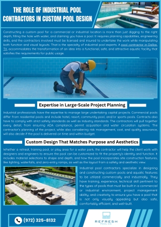 the role of industrial pool contractors in custom