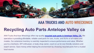 Recycling Auto Parts Antelope Valley ca