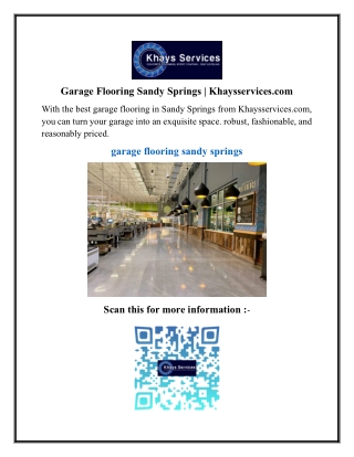 Garage Flooring Sandy Springs  Khaysservices.com