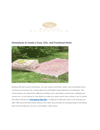 Homewares to Create a Cozy, Chic, and Functional Home