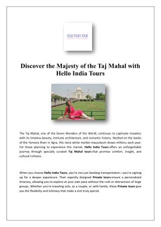 discover the majesty of the taj mahal with hello