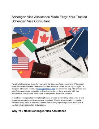 Schengen Visa Assistance Made Easy_ Your Trusted Schengen Visa Consultant