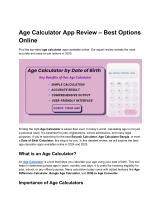 Age Calculator App Review – Best Options Online