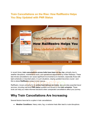 Train Cancellations on the Rise_ How RailRestro Helps You Stay Updated with PNR Status