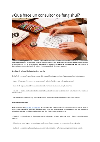 qu hace un consultor de feng shui