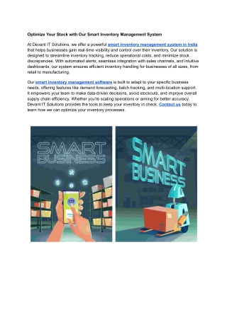optimize Your Stock with Our Smart Inventory Management System