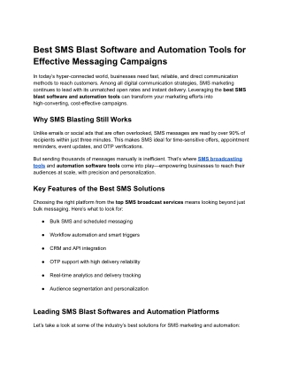 Best SMS Blast Software and Automation Tools for Effective Messaging Campaigns