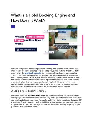 What Is a Hotel Booking Engine and How Does It Work