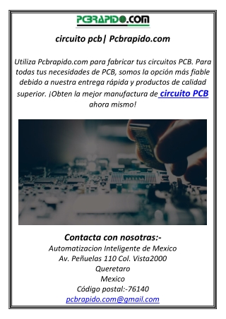 circuito pcb| Pcbrapido.com