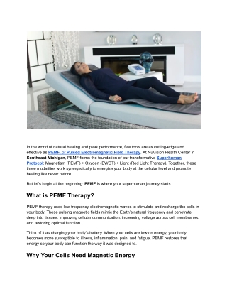 Unlocking the Benefits of PEMF