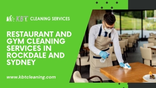 Restaurant and Gym Cleaning Services in Rockdale and Sydney