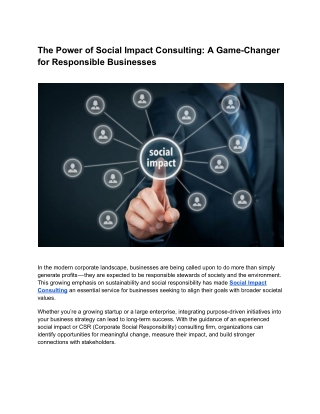 The Power of Social Impact Consulting