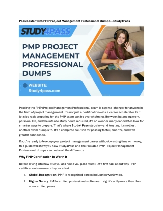 pass faster with pmp project management