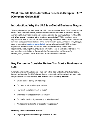 what should i consider with a business setup