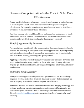 reasons computerization is the trick to solar