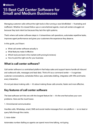 15 best call center software for small and medium