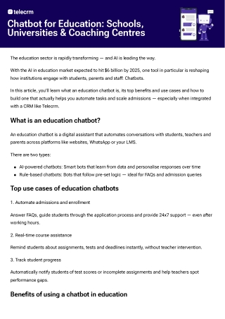 chatbot for education schools universities