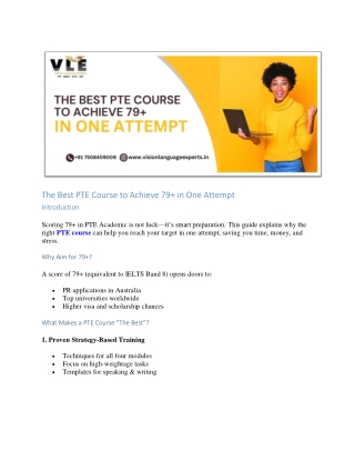 The Best PTE Course to Achieve 79  in One Attempt