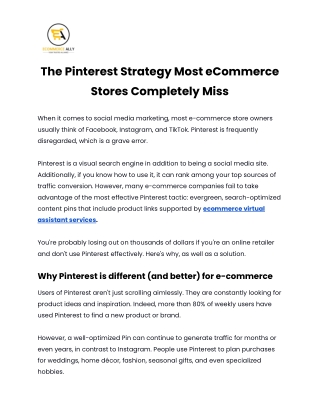 The Pinterest Strategy Most eCommerce Stores Completely Miss