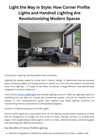 light the way in style how corner profile lights
