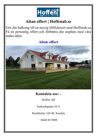 Altan offert  Hoffenab.se