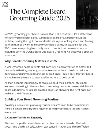 The Complete Beard Grooming Guide 2025