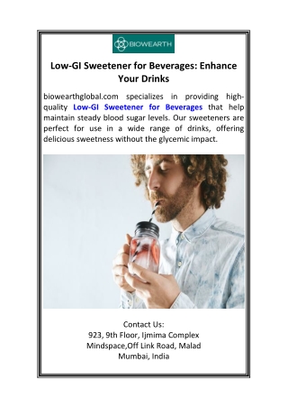 Low-GI Sweetener for Beverages Enhance Your Drinks