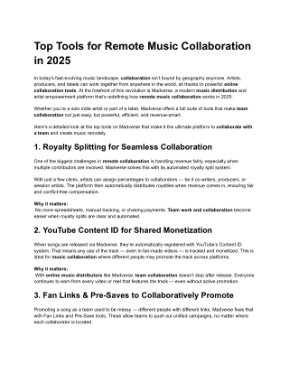 Top Tools for Remote Music Collaboration in 2025