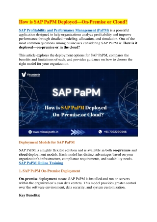 Top SAP PaPM Course Online | Training Institute in Hyderabad