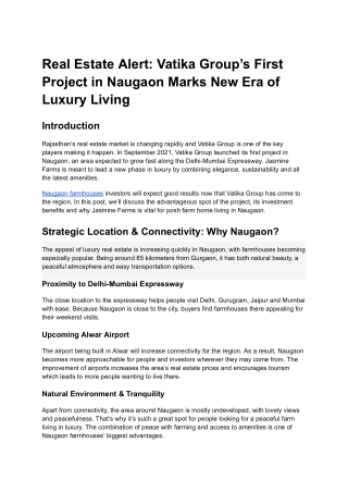 Real Estate Alert_ Vatika Group’s First Project in Naugaon Marks New Era of Luxury Living